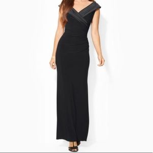Ralph Lauren Satin Collared Gown